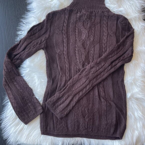 Size XS Turtleneck Wool Brown Sweater Price Firm - Picture 2 of 8